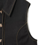 Women's Color Contrasting Stitch Collar Single breasted Straight Tank Top Long Fold Belt Bermuda Shorts Summer New Pants