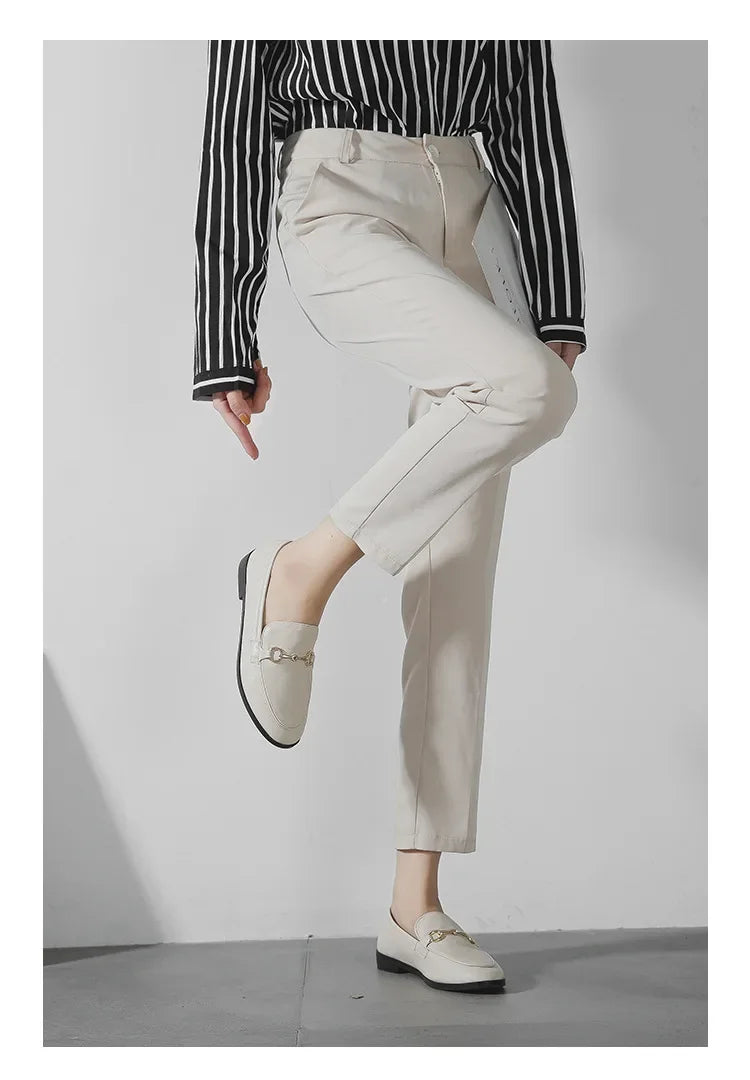 Womens Shoes Flats Loafers Ladies Fashion Leather Brand Sneakers Womens Designer Flat Ladies Shoes Woman Luxury Female Footwear