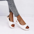 Women's Sandals Woman Peep Toe Sandals Female Elegant Flat Shoes 2024  Ballet Flats Plus Size 42 43 Shoes Woman Orange White