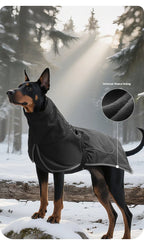 Winter Large Dog Jacket Waterproof Windproof Warm Fleece Lined Adjustable All-Weather Outdoor Pet Coat for Big Breed