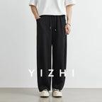 Men's American Fashion Casual Pants 2025 Summer New Style Solid Color Loose Drag Sweatpants Sports Straight Trousers Men's Wear