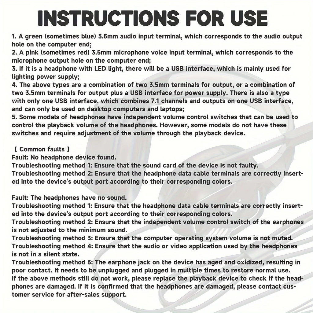7260 Wired Headphones with Microphone，Suitable for work meetings、Study Recording、Entertainment Games，Compatible：PS4/PS5/Xbox One