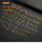 EUEAVAN 10pcs United States New York Washington State Map Pendant for Necklace Stainless Steel Charm DIY Jewelry Making Supplies
