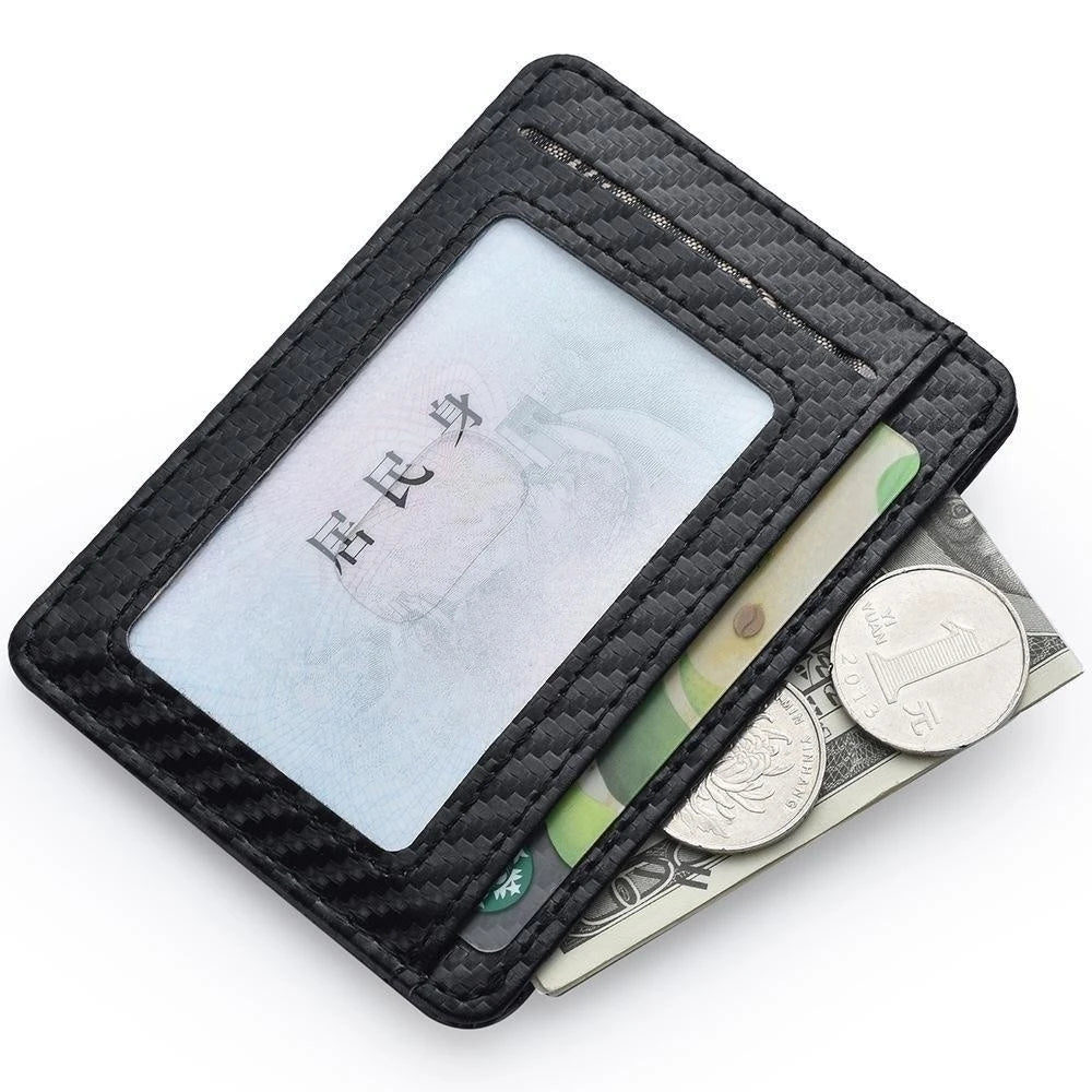 Men's Slim Minimalist Front Pocket Wallets Credit Card Holder Portable Leather Wallets