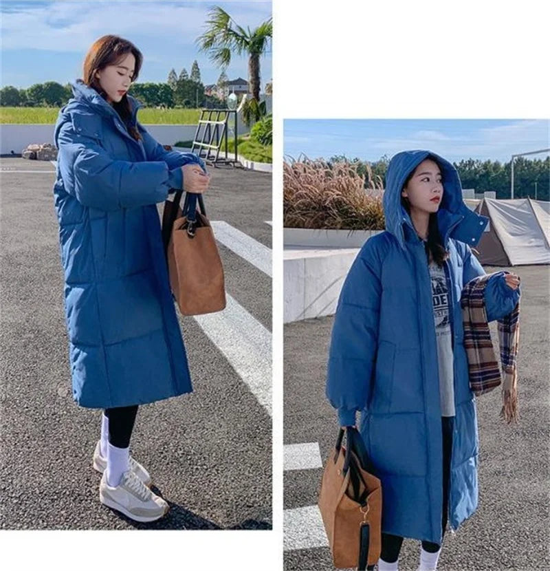 2024 New Winter Autumn Women Jacket White Duck Down Hoodies Puffer Jackets Long Coats Warm Windproof Black White Coats Outwear