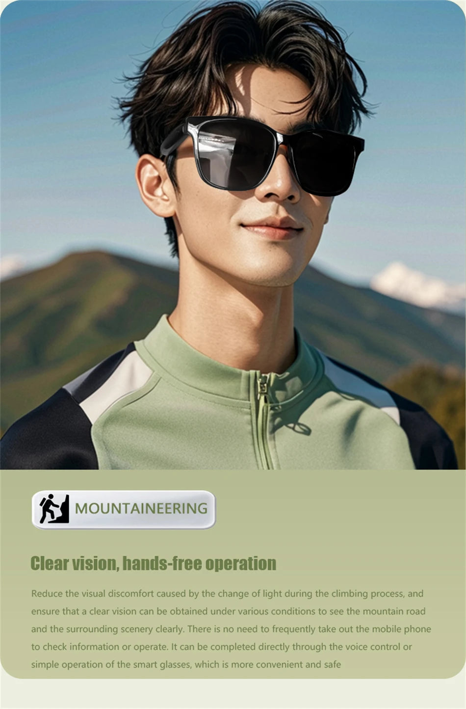 2025 Sunglasses Smart Glasses Men Women Technology Audio Call Remote Headset Sunglasses Sports Driving Music Earbuds Headphones