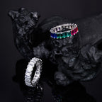 Wong Rain 925 Sterling Silver Emerald Cut 3*4 MM Lab Sapphire Gemstone Wedding Party Row Rings Fine Jewelry Band Gifts Wholesale