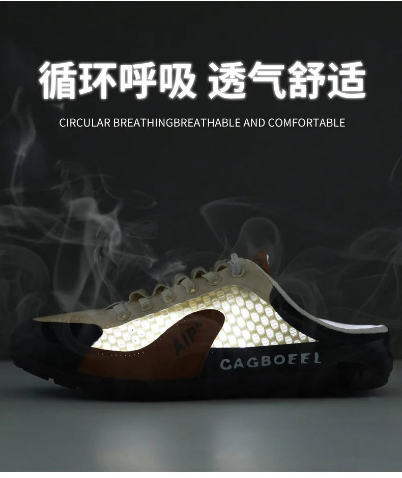 Men's Fashion Soft-soled Half Slippers Men Summer Trendy Bottom Casual Shoes Breathable Slip-on Shoes Sneakers Zapatos De Hombre