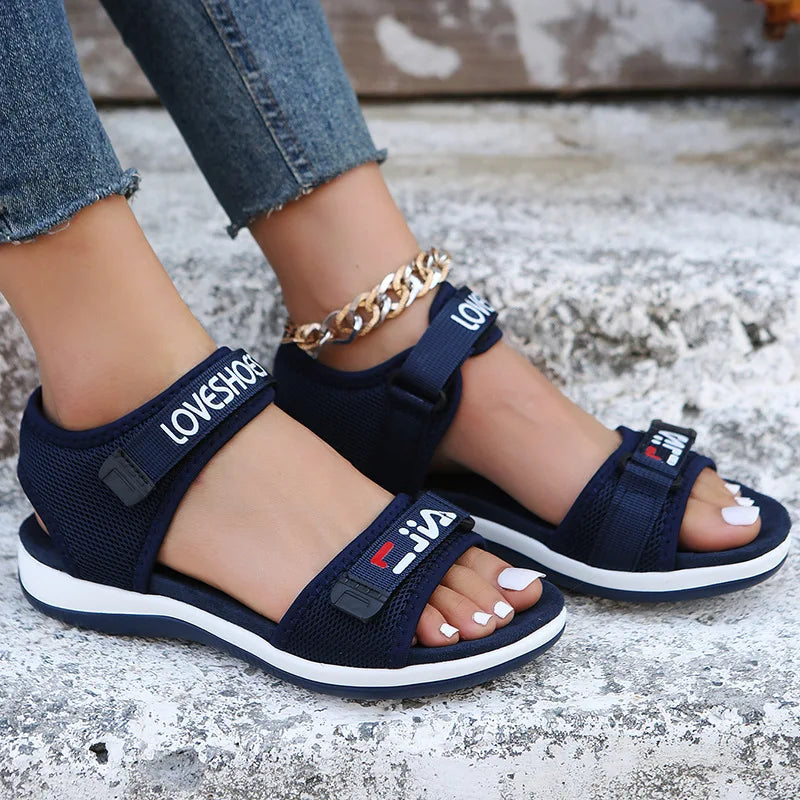 Flats Women Sport Sandals Summer Casual Shoes 2025 New Fashion Slippers Mesh Walking Running Beach Shoes Trend Femme Zapatos