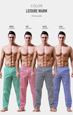 Pajama Pants Men's Pants Pure Cotton Home Pants Thin Summer Loose Plaid Cotton Home Pants Spring & Fall Air-Conditioned Pants