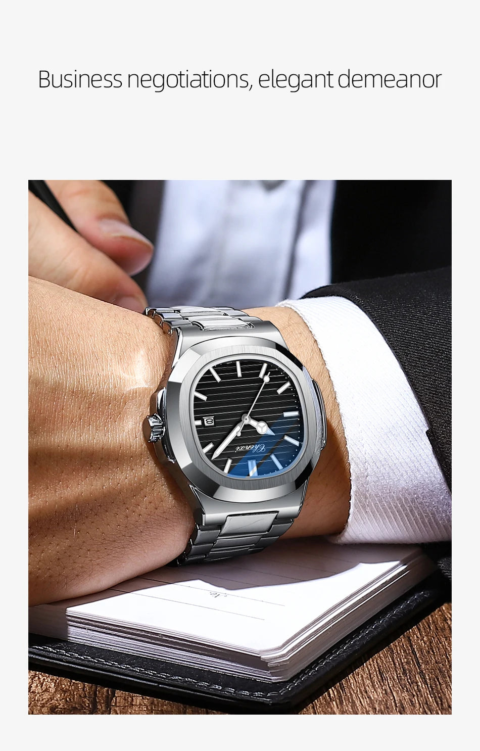 Fashion Couple Watches Men and Women Business Luxury Stainless Steel Quartz Wristwatch Waterproof Luminous Couple Watch Pair Set