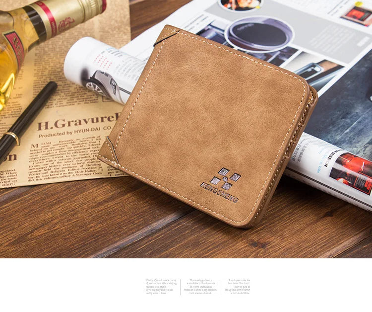 Men's Wallets European and American Retro Wallets Thin Fashion Casual Nubuck Leather Horizontal and Vertical Men's Wallets