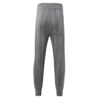 Men's Sweater Knitted Pants Solid Color Casual Pants Autumn Winter Warm  Knitted Slim Fit Pants for Male Long Pant