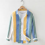 Striped shirt men's 2025 Man Plaid Shirts Cotton Chemise Male Blouses Casual Long Sleeve Formal Business Shirt Men's Clothing