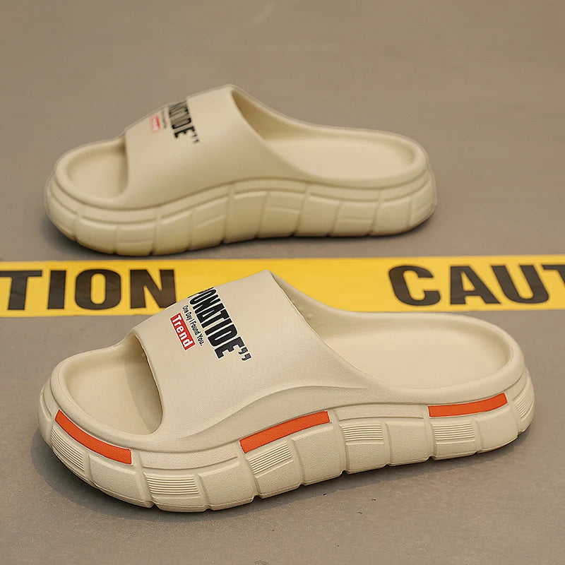 Men's Slippers for Home Use with Letter Patterns in Multiple Colors.Summer Soft Anti-slip Quick-drying and Lightweight Sandals