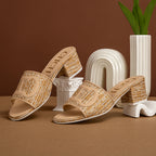 Women's Slippers 2024 New Brand Fabric Low Heel Sandals Outdoor Business Commuter Women's Shoes