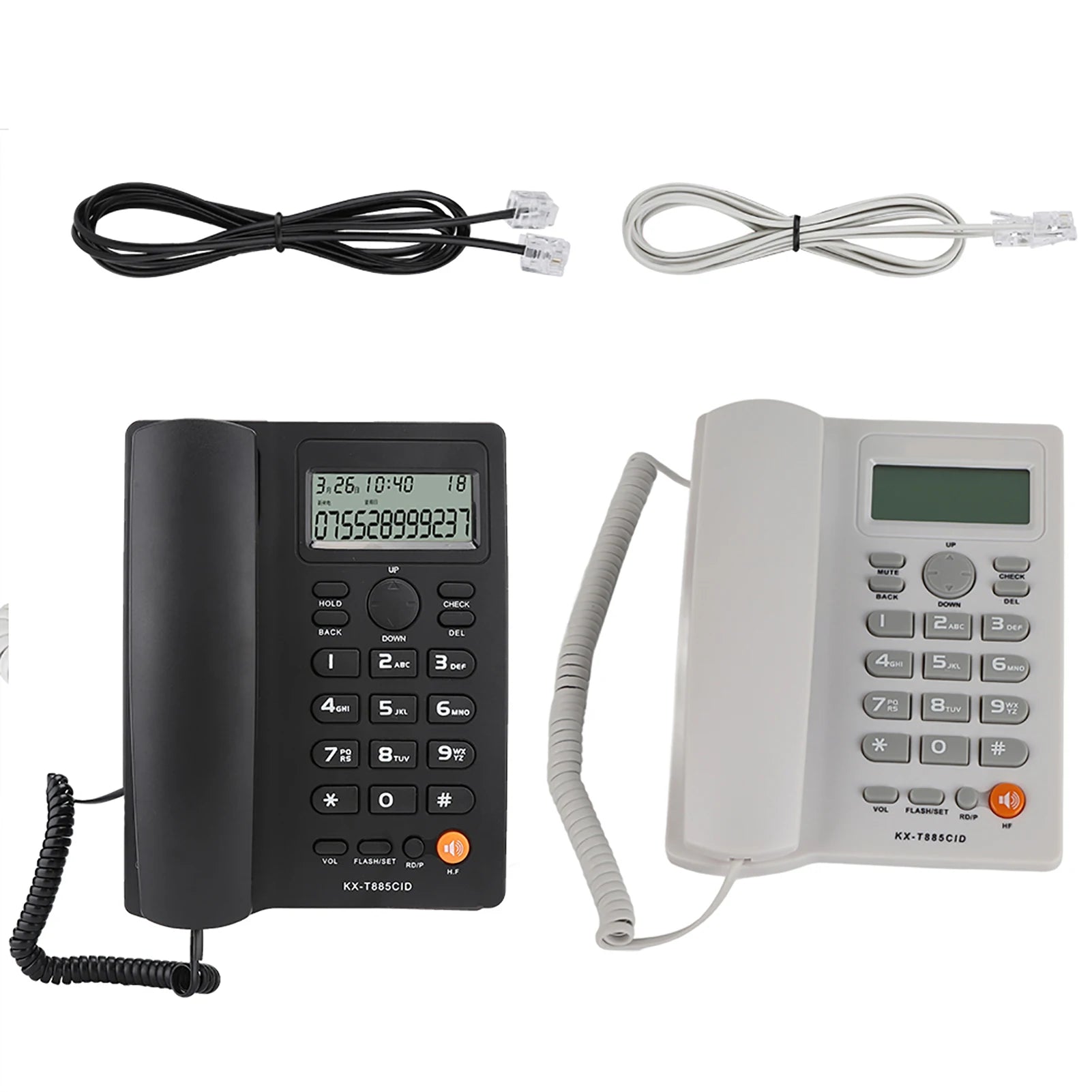 Caller ID Telephone Desktop Corded English Landline Support Handsfree Calling Pause Hold Mute Function for Home Hotel Office