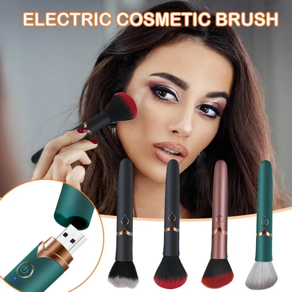 Electric Cosmetic Brush Foundation Blush Loose Powder Brush Tools Multifunctional Vibration Rechargeable Facial Makeup Brushes