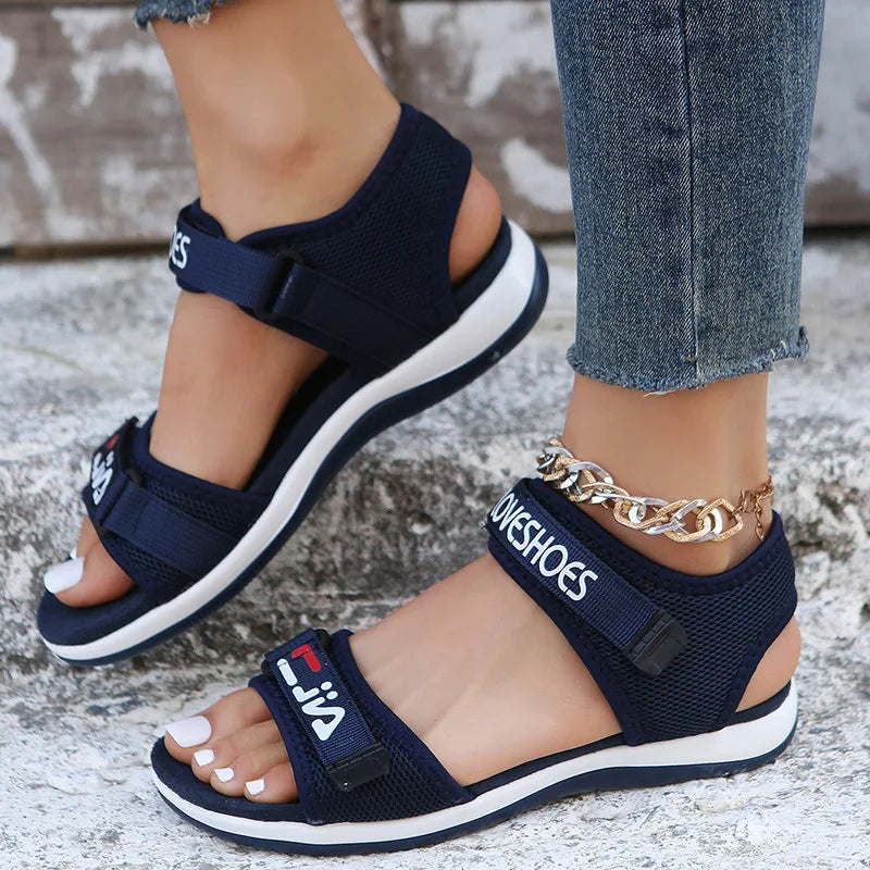 Flats Women Sport Sandals Summer Casual Shoes 2025 New Fashion Slippers Mesh Walking Running Beach Shoes Trend Femme Zapatos