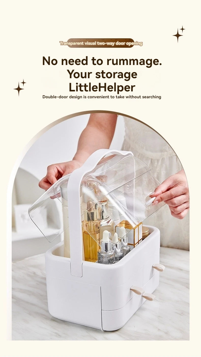 Cosmetic Storage Box Internet Celebrity Dust-Proof Cosmetic Storage Rack Desktop Skin Care Products Lipstick Dressing Table