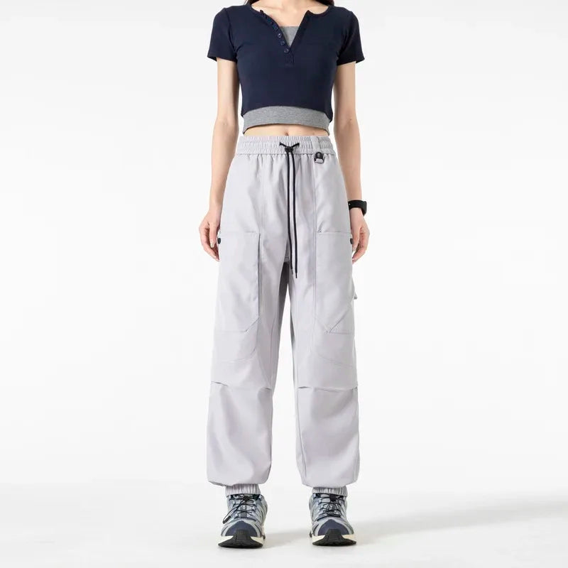 Men's outfit pants are versatile, trendy, loose, straight-leg outdoor work pants and trendy brand tight-fitting windbreakers