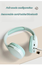 Fashionable Bluetooth wireless headphones, over-ear, deep bass, sports stereo, high fidelity, long battery life, universal