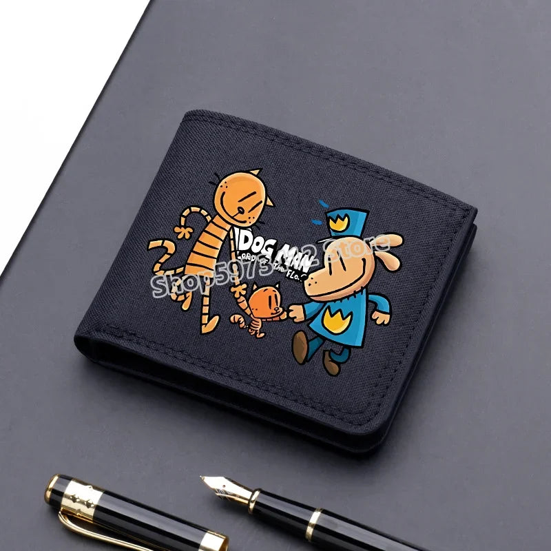 Dogman Anime Short Wallets Cartoon Nylon Wallet Portable Fashion Cartoon Dog Card Holder Coin Purse Cute Boys Purses Child Gift