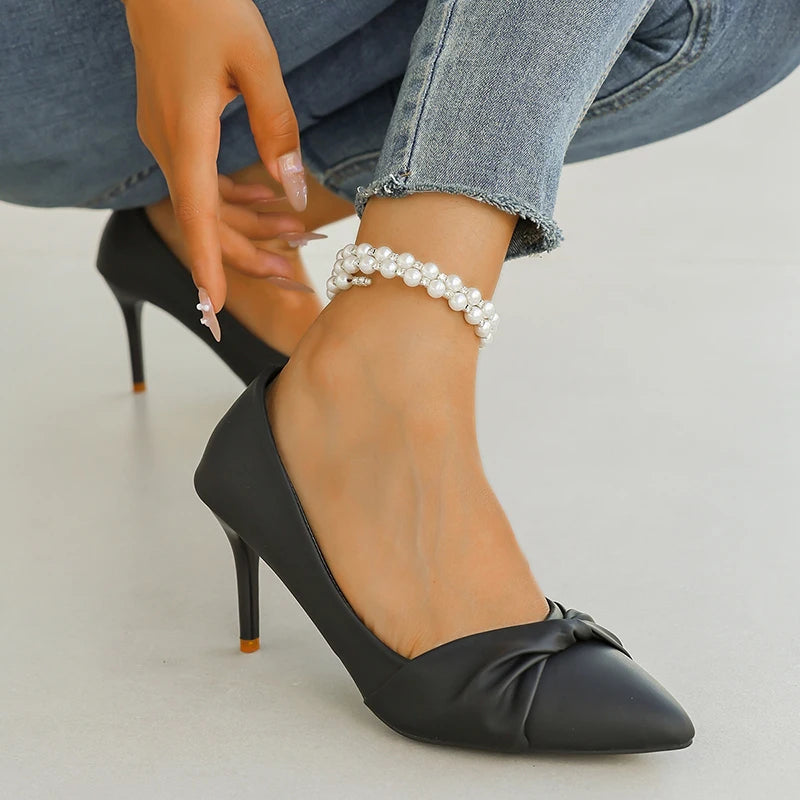 Women' Classics White High Heel Pumps Fashion Pointed Toe Banquet Dress Shoes Woman Plus Size Autumn Stiletto Heeled Pumps Mujer