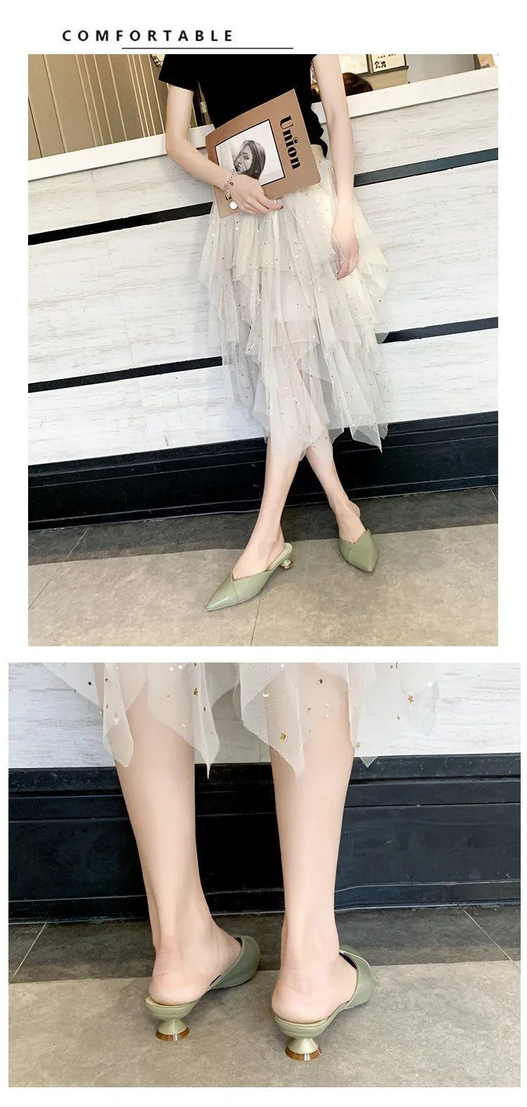 Women's Elegant Mules Woman Casual Slippers 2021 Ladies Low Heels Fashion Female Pointed Toe Shoes Women Candy Colors Footwear