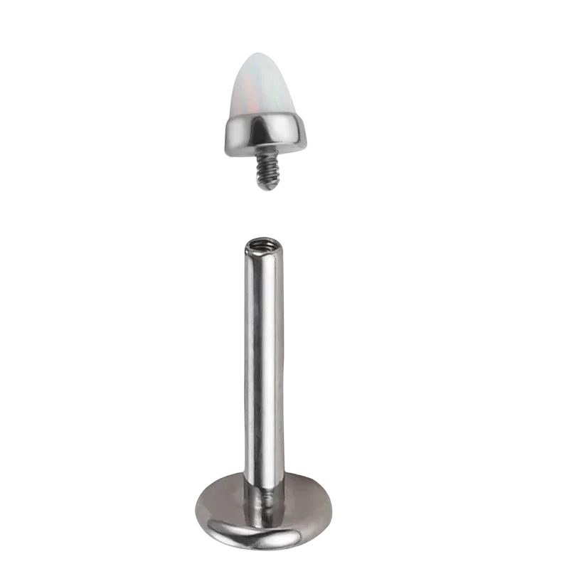 ASTM F136 Titanium PIERC Sphere Lip Stud Opal Paved Top Labret Ear Cartilage Tragus Helix Piercing Ear Studs Snugs Body Jewelry