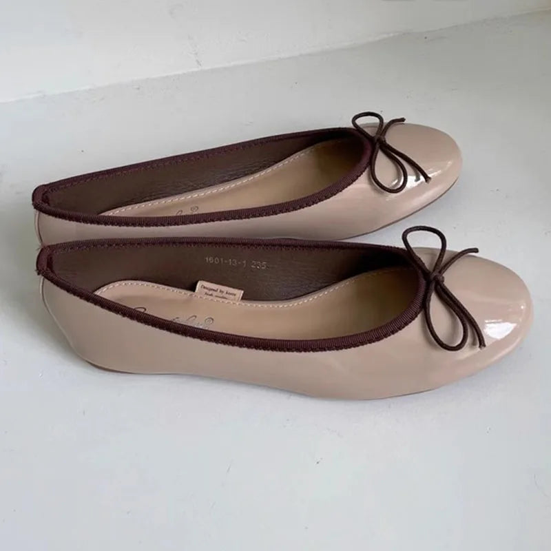 Shallow Female Soft Round Toe Ladies Flats With Shoes Slides Footwear Fashion Butterfly-Knot Women Ballet Flats Dance Shoes