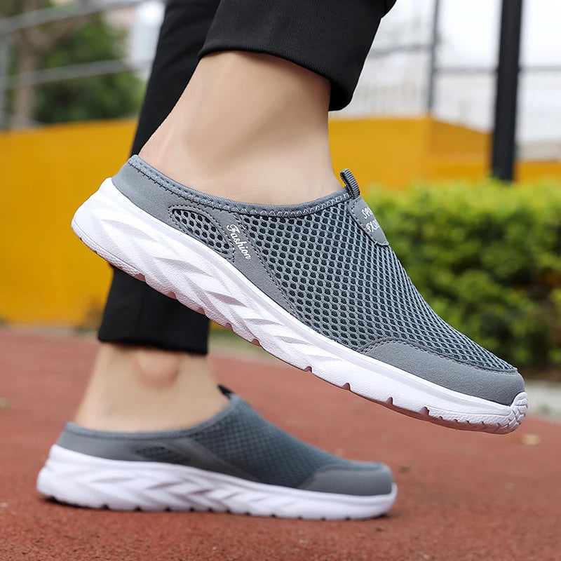 39-47 Men Half Slippers Anti-slip Men's Casual Shoes Lightweight Male Flat Slippers Breathable Fashion Slip on Flats Outdoor
