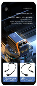 120W Super Fast Power Bank 200000mAh Large Capacity Outdoor Mobile Power Supply Supports 7 Devices to Charge At The Same Time