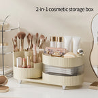360° Rotating Cosmetic Storage Box Makeup Drawer Organizer Dresser Skincare Products Storage Box Sundries Sorting Container