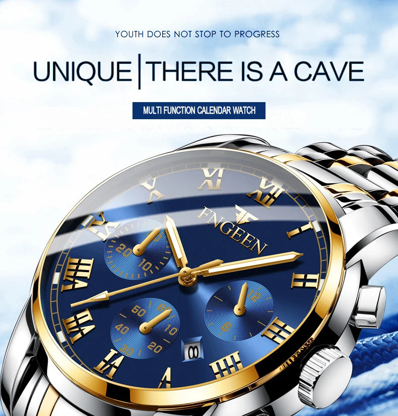 BINBOND 2pcs/Set Couple Watches Fashion Casual Men Ladies for Quartz Watch Lover Waterproof Stainless Steel Watch Valentine Gift