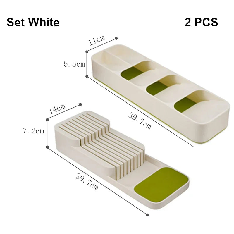 Kitchen Drawer Knife And Fork Partition Storage Box Tray Tableware Spoon Box Soup Spoon Chopsticks Separation Household Shelving