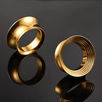 Doearko 2PCS Classic hollow spiral gauges Ear Plugs Tunnels Stainless Steel Ear Gauges Body Piercing Jewelry for women/men