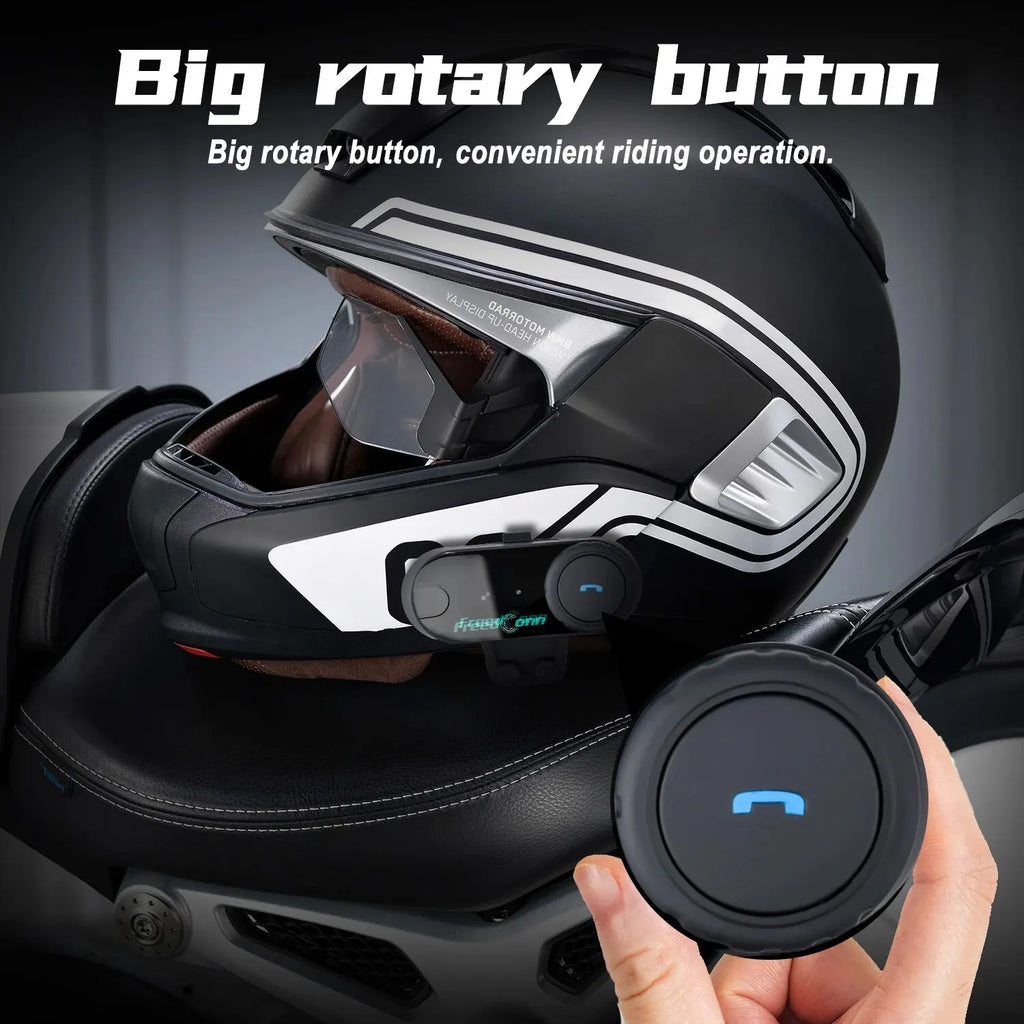 Freedconn Motorcycle Helmet Headset Stereo Bluetooth Hands Free Call Wireless Communication Interphone Music Sharing 6 Riders