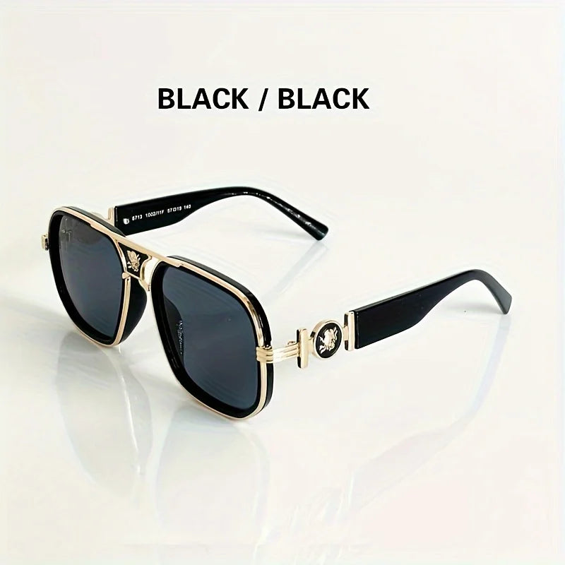 Stylish, Exquisite, Sexy and Elegant Square Glasses, Unique Temple Design, Suitable for Men and Women Outdoor Sports, Parties, Vacation, Travel, Driving, Fishing, Photo Props Provided