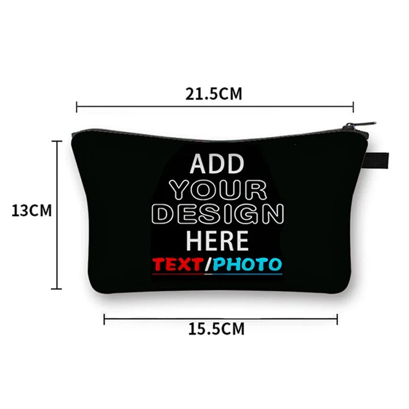 Custom Photo Logo Cosmetic Case Personalized Text Name Image Makeup Pouch Women Beauty Bags Napkin Lipstick Storage Bag Gift