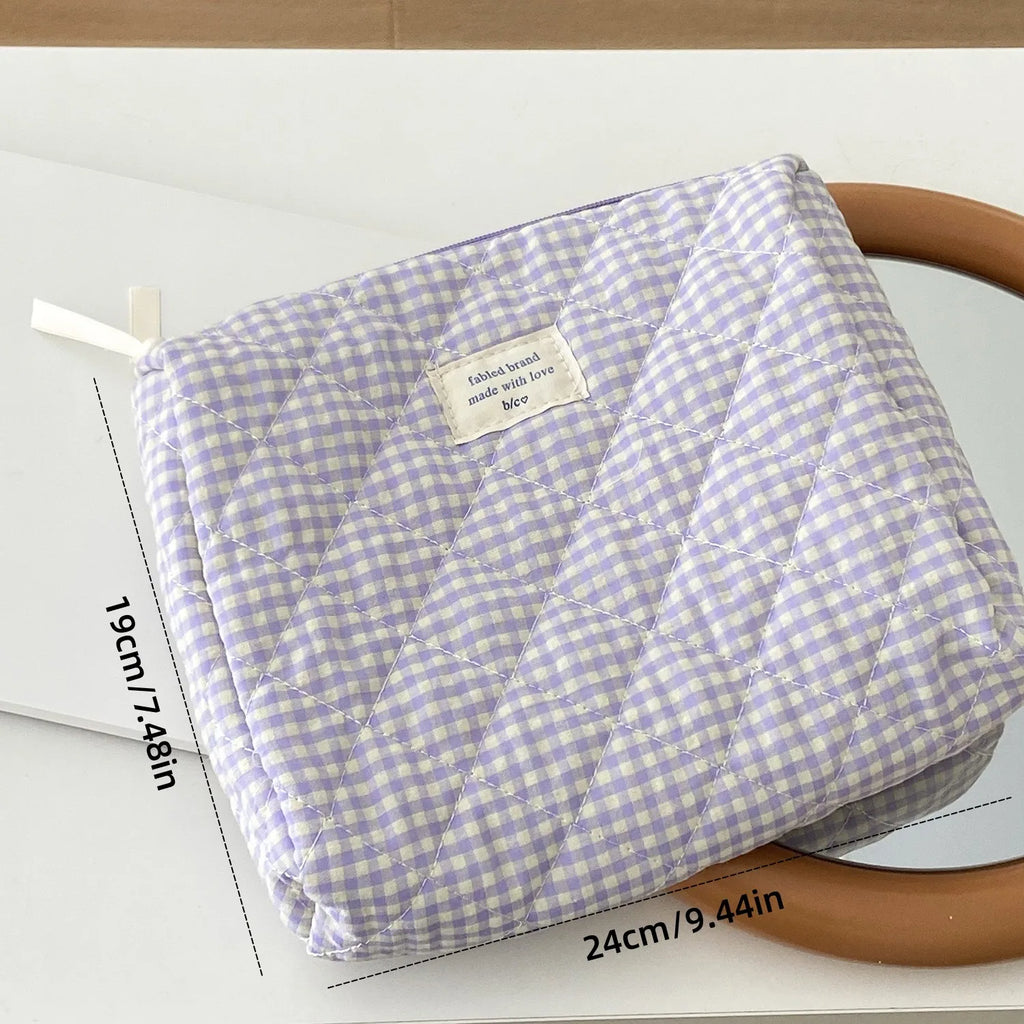 Large Capacity Cotton Makeup Bag Women Sweet Cosmetics Storage Bag Portable Travel Toiletry Bag Brushes Cosmetic Bag