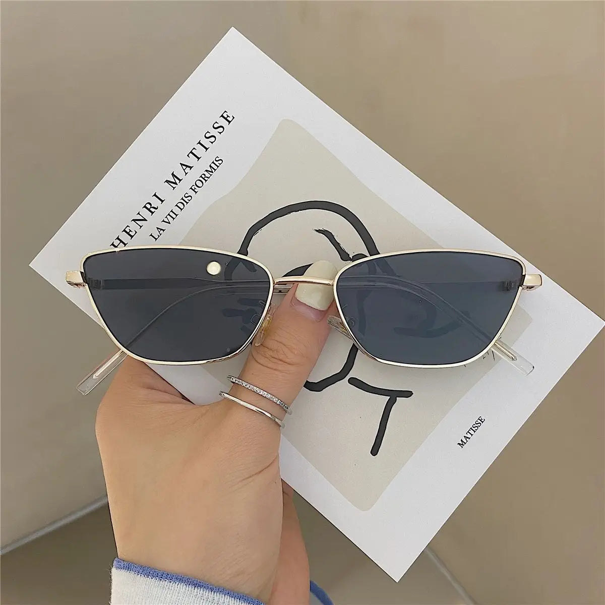 Sunglasses for Women Classic Fashion Oversized Anti-Reflective Vintage Square Metal Sun Glasses Driving Eyewear UV400 Очки