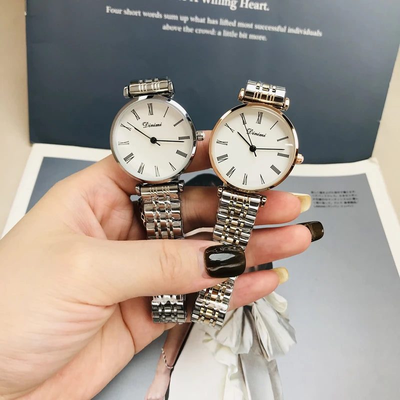 Women's watch simple thin light luxury temperament steel belt famous brand mysterious gift series