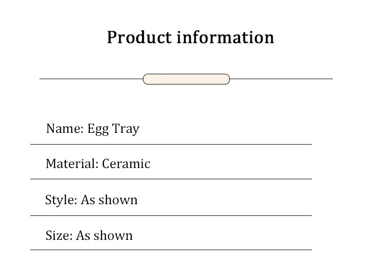 Kitchen Supplies Egg Tray Egg Rack Household Ceramic Tableware Supplies Egg Tray Egg Tray Breakfast Household Refrigerator