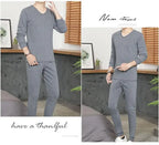 Men's round Ne Thiened Warm Underwear Set Youth Autumn Winter Thermal Clothing Long Sve Pants Home Clothes Innerwear
