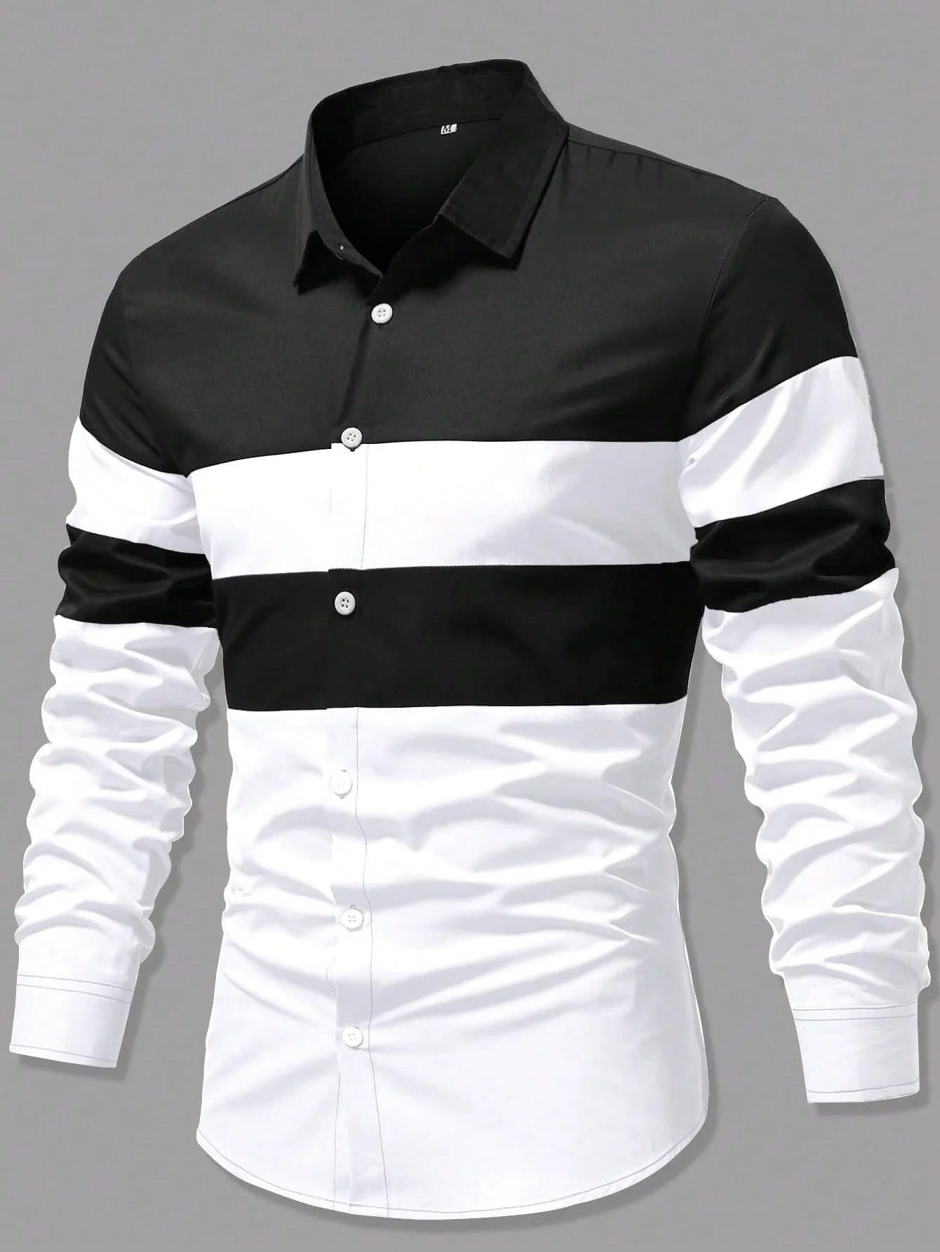 Men's Fashion Classic Business Casual Shirt Street Comfortable Long Sleeve Collar Single breasted Shirt Social Party Men's Shirt