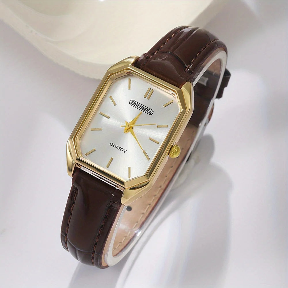 2pcs/Sets Couple Watches Casual Business Watches Analog PU Leather Quartz Wristwatch Ideal for Gifts To Men Watch & Women Watch