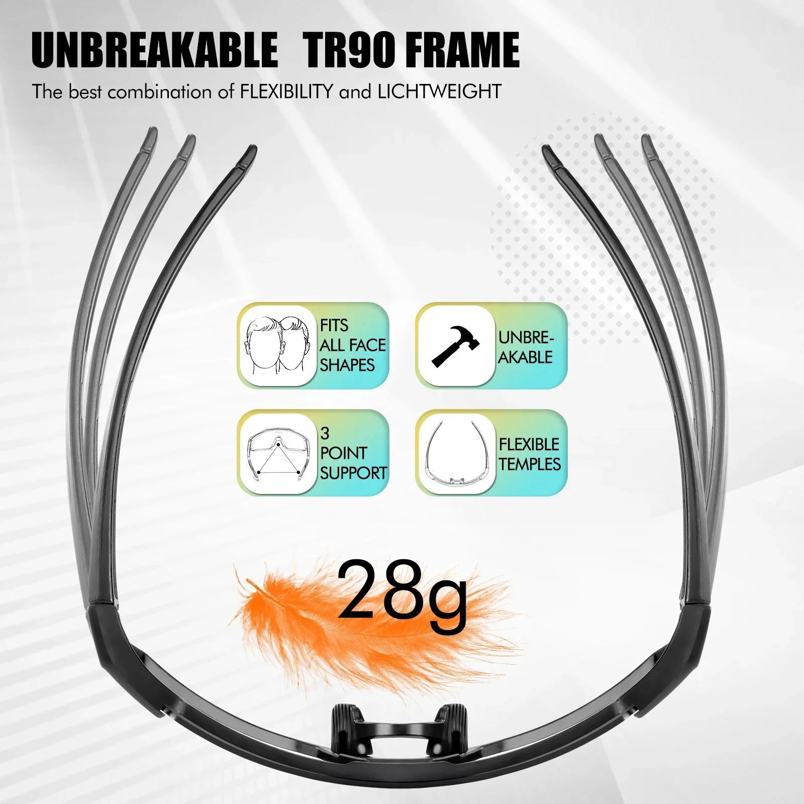 Cycling sunglasses Bike Eyewear Sports Dark Glasses Cycling Glasses Black Polarized Lens Eyepieces Outdoor Bicycle Goggles