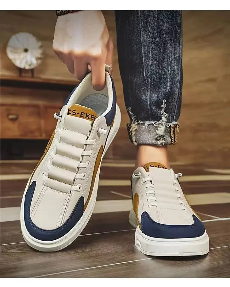 Trend 2025 New Men's Shoes Leather Fashion Low-top Men's Casual Trendy Shoes Running Sports