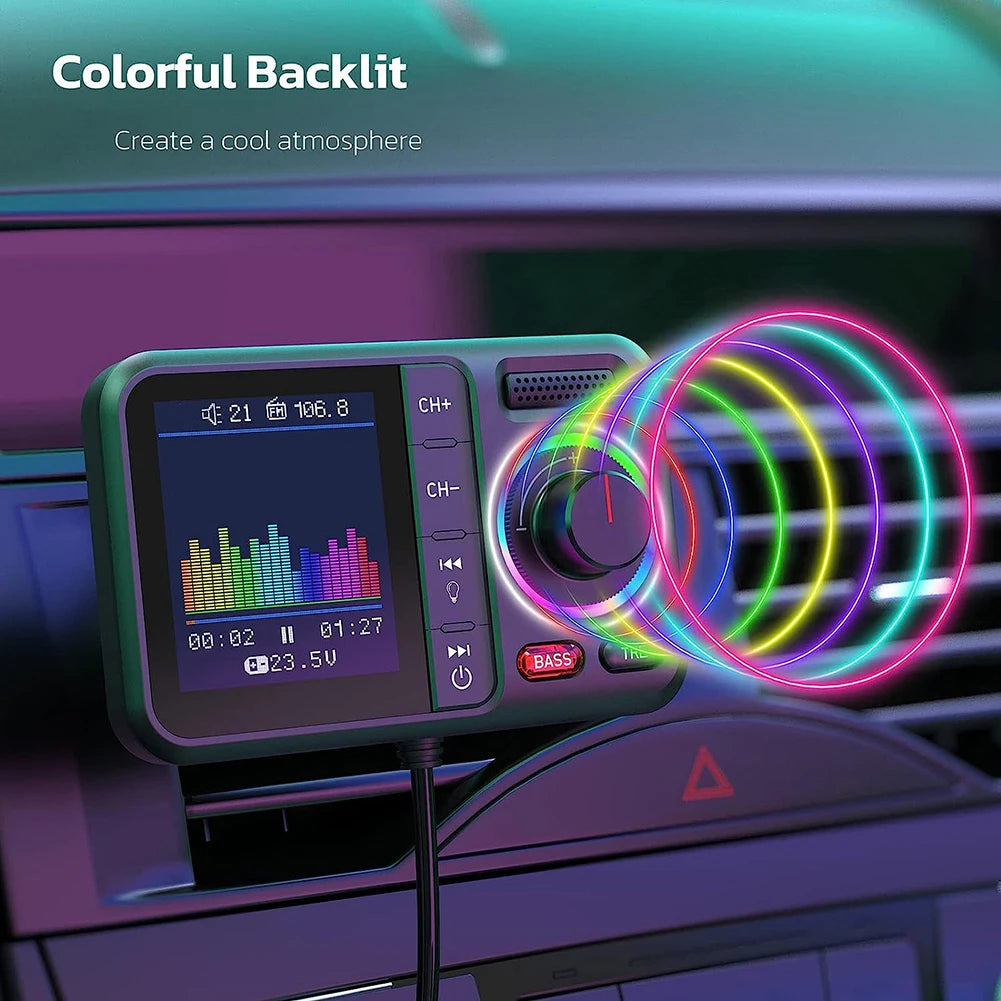 Hands-free Car MP3 Player Dual USB Fast Charging Car Audio Driving Experience Fast Charging Technology LED Backlighting Modes